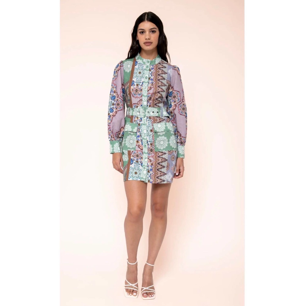 ANTHROPOLOGIE KACHEL Button Down Mini Dress Medium